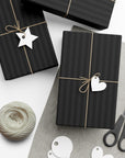 Black Striped Holiday Wrapping Paper