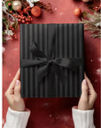 Black Striped Holiday Wrapping Paper