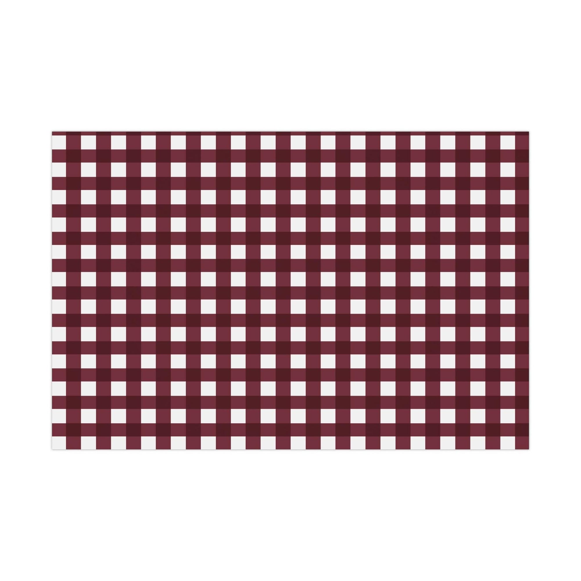 Burgundy Gingham Gift Wrap