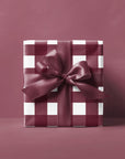 Burgundy Gingham Gift Wrap