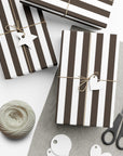 Espresso Brown Stripe Wrapping Paper
