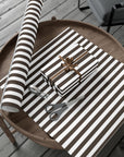 Espresso Brown Stripe Wrapping Paper