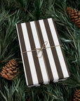 Espresso Brown Stripe Wrapping Paper