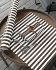 Espresso Brown Stripe Wrapping Paper