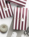 Burgundy Striped Wrapping Paper