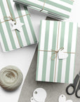 Light Green Striped Wrapping Paper