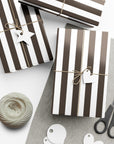 Espresso Brown Stripe Wrapping Paper