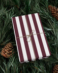 Burgundy Striped Wrapping Paper