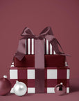 Burgundy Gingham Gift Wrap
