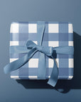 French Blue Gingham Wrapping Paper