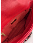 Chanel 19 Large Quilted Goatskin Silver and Gold Red Flap Bag