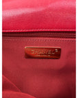 Chanel 19 Large Quilted Goatskin Silver and Gold Red Flap Bag