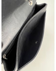 Chanel Quilted Lambskin Valentine Crystal Charms Medium Single Flap Black Bag