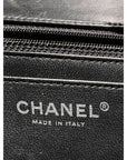 Chanel Quilted Lambskin Valentine Crystal Charms Medium Single Flap Black Bag