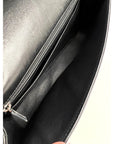 Chanel Quilted Lambskin Valentine Crystal Charms Medium Single Flap Black Bag
