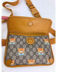 Gucci XKai GG Supreme Slim Vintage Sun Oil Bear Belt Sling Bag