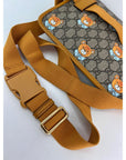 Gucci XKai GG Supreme Slim Vintage Sun Oil Bear Belt Sling Bag