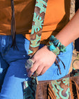Chunky Genuine Natural Turquoise Beaded Bracelet 802b