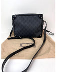 Gucci Black GG Supreme Selleria Square Messenger Bag