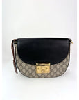 Gucci GG Supreme Web Padlock Black Messenger Shoulder Bag