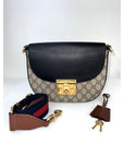 Gucci GG Supreme Web Padlock Black Messenger Shoulder Bag