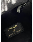 Chanel Denim Quilted Mood Mini Bucket With Chain Black