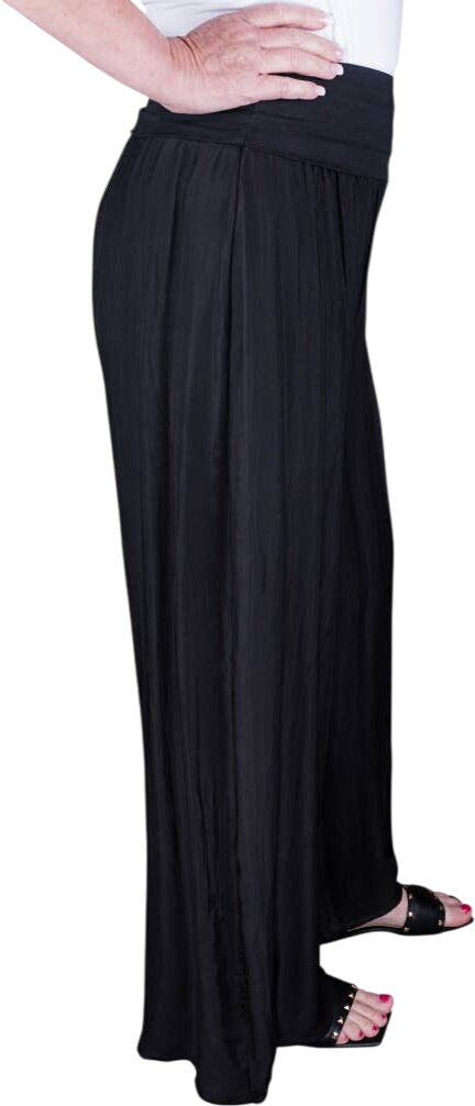Tina Stephens Mercedes Foldover Waist Silk Pant PL203