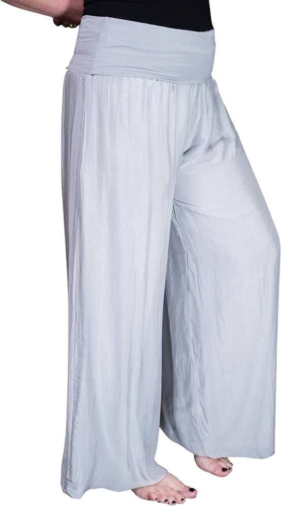 Tina Stephens Mercedes Foldover Waist Silk Pant PL203