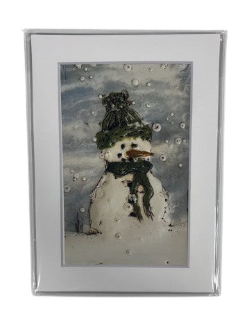 Trish McFerran Encaustic Snowman Print Art P145-1