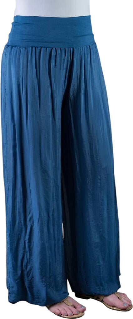 Tina Stephens Mercedes Foldover Waist Silk Pant PL203