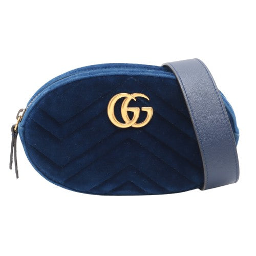 Gucci GG Marmont Velvet &amp; Leather Waist Bag