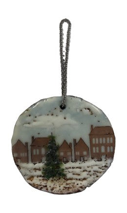 Trish McFerran Winter Pine Encaustc Art Ornament