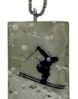Trish McFerran Skier Encaustic Art Ornament