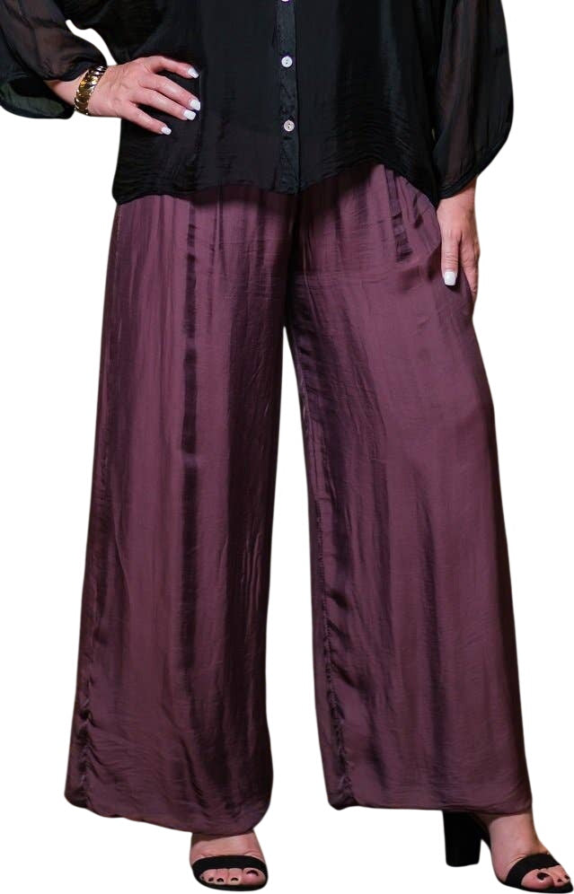Tina Stephens Mercedes Foldover Waist Silk Pant PL203