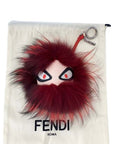 Fendi Red Fur Bag Bugs Leather Key Chain/ Bag Charm