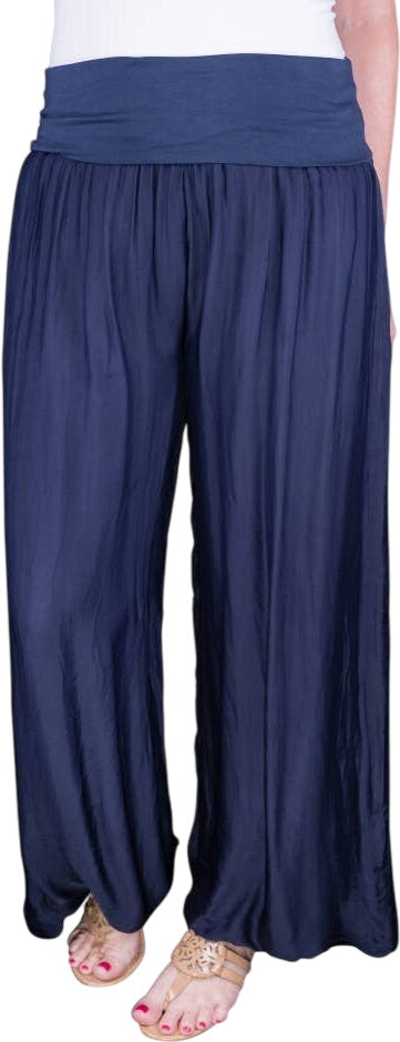 Tina Stephens Mercedes Foldover Waist Silk Pant PL203