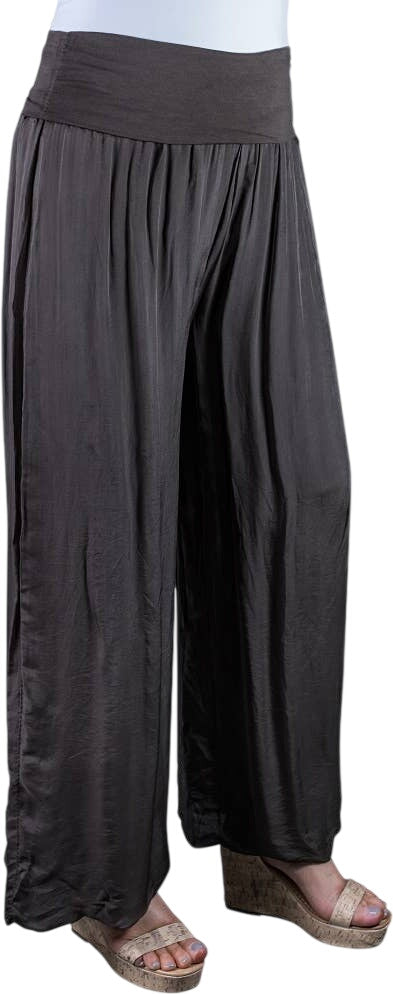 Tina Stephens Mercedes Foldover Waist Silk Pant PL203