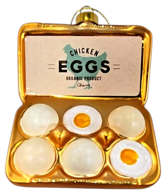Chicken Eggs Glass Ornament