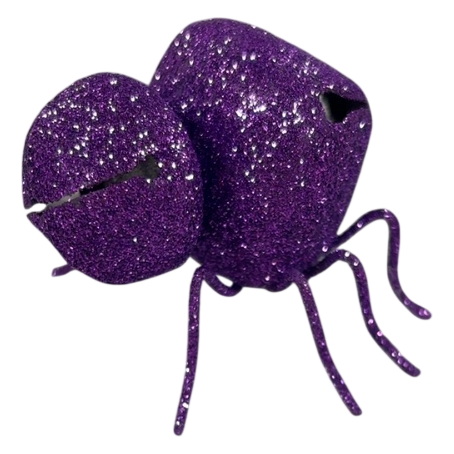 Purple Glitzy Jingle Spider Decor