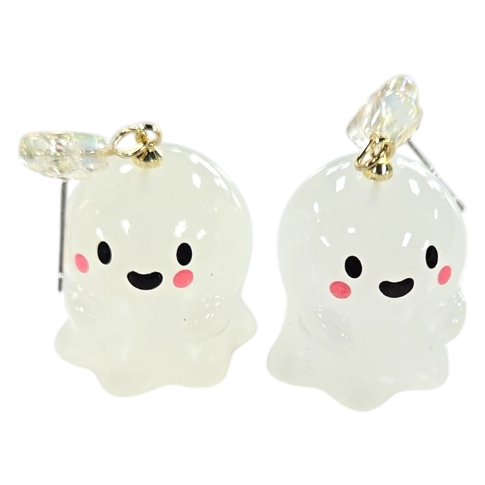 Ghost Stud Dangle Earrings – Kawaii Halloween Resin