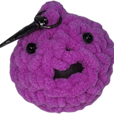 Purple Crochet Blob Keychain Charm