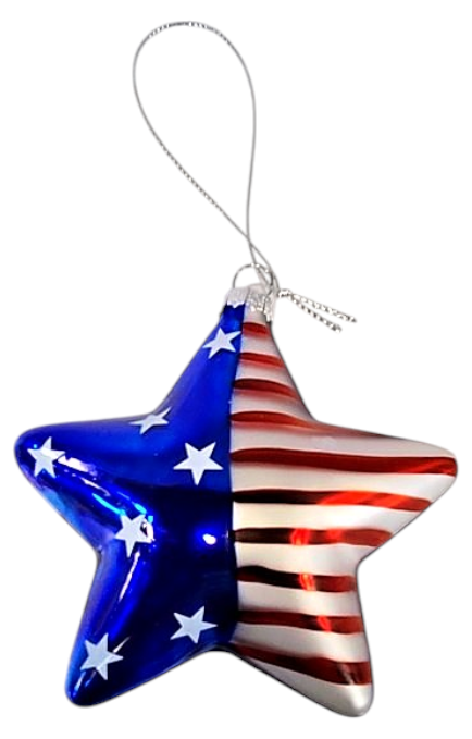 Patriotic American Flag Star Ornament