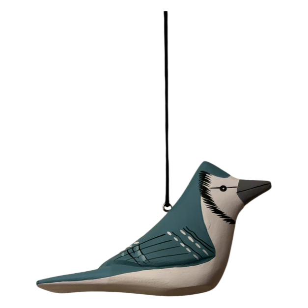 Blue Jay Balsa Wood Ornament