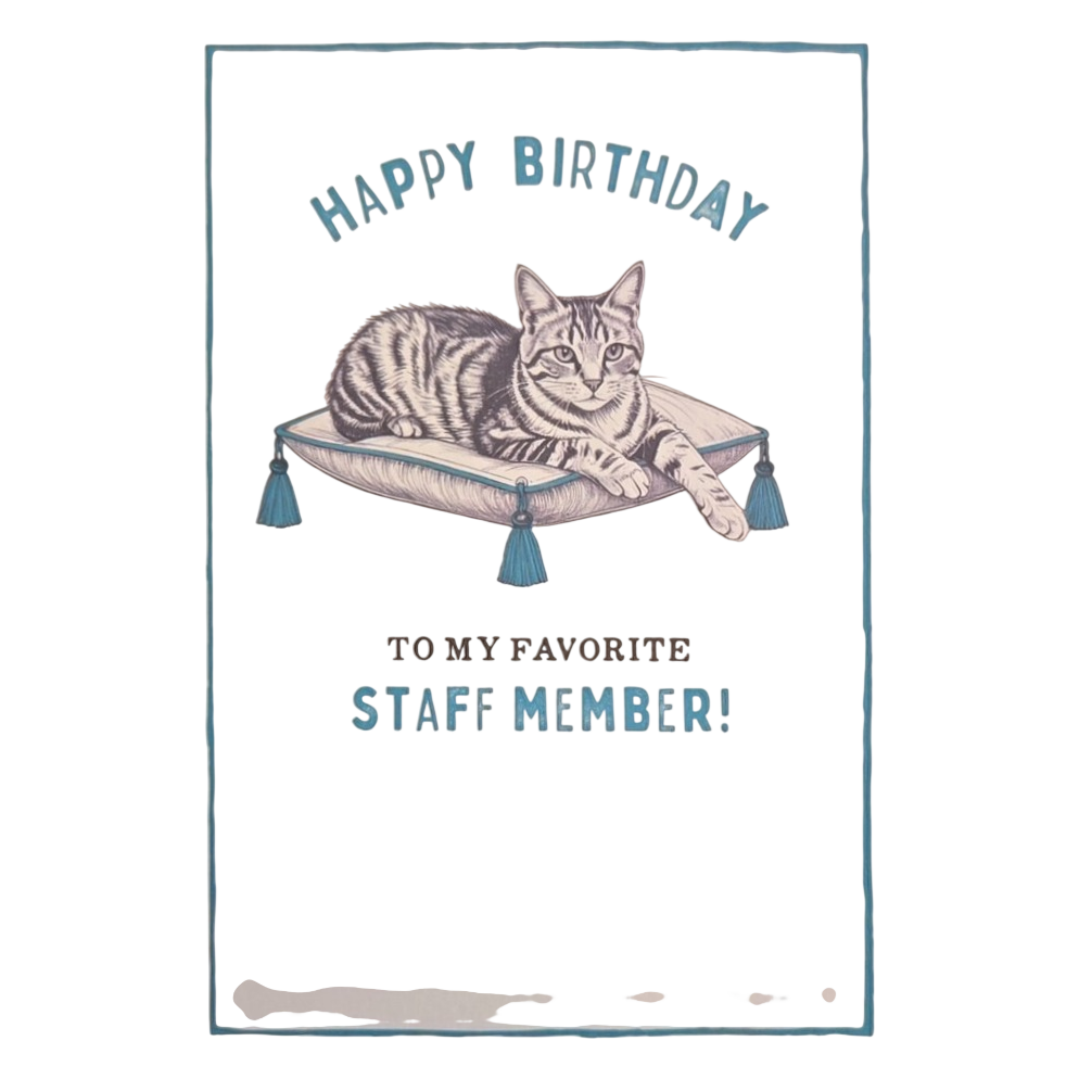 Happy Birthday Favorite Staff Member Cat Card