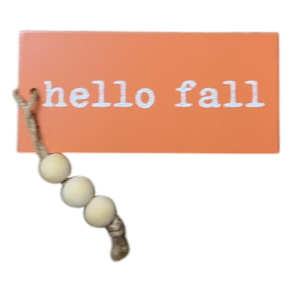 Hello Fall Wooden Tag Decor
