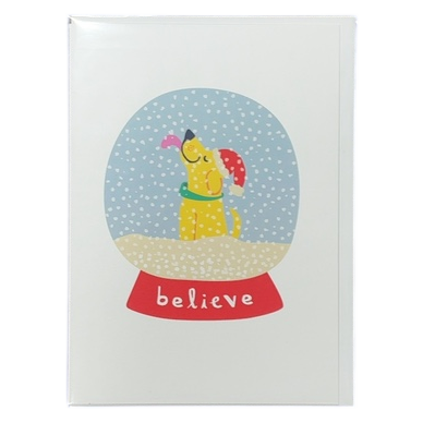 Christmas Greeting Card (Snowglobe &amp; Dog)