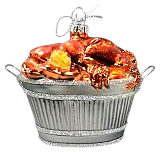 Glass Crab Bushel Ornament