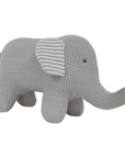 Grey Knit Elephant Stuffed Animal Plush Toy