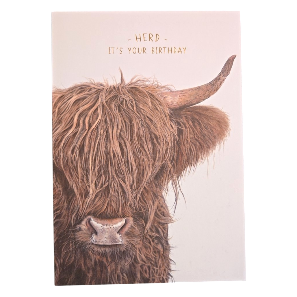 Herd It's Your Birthday Highland Cow Card