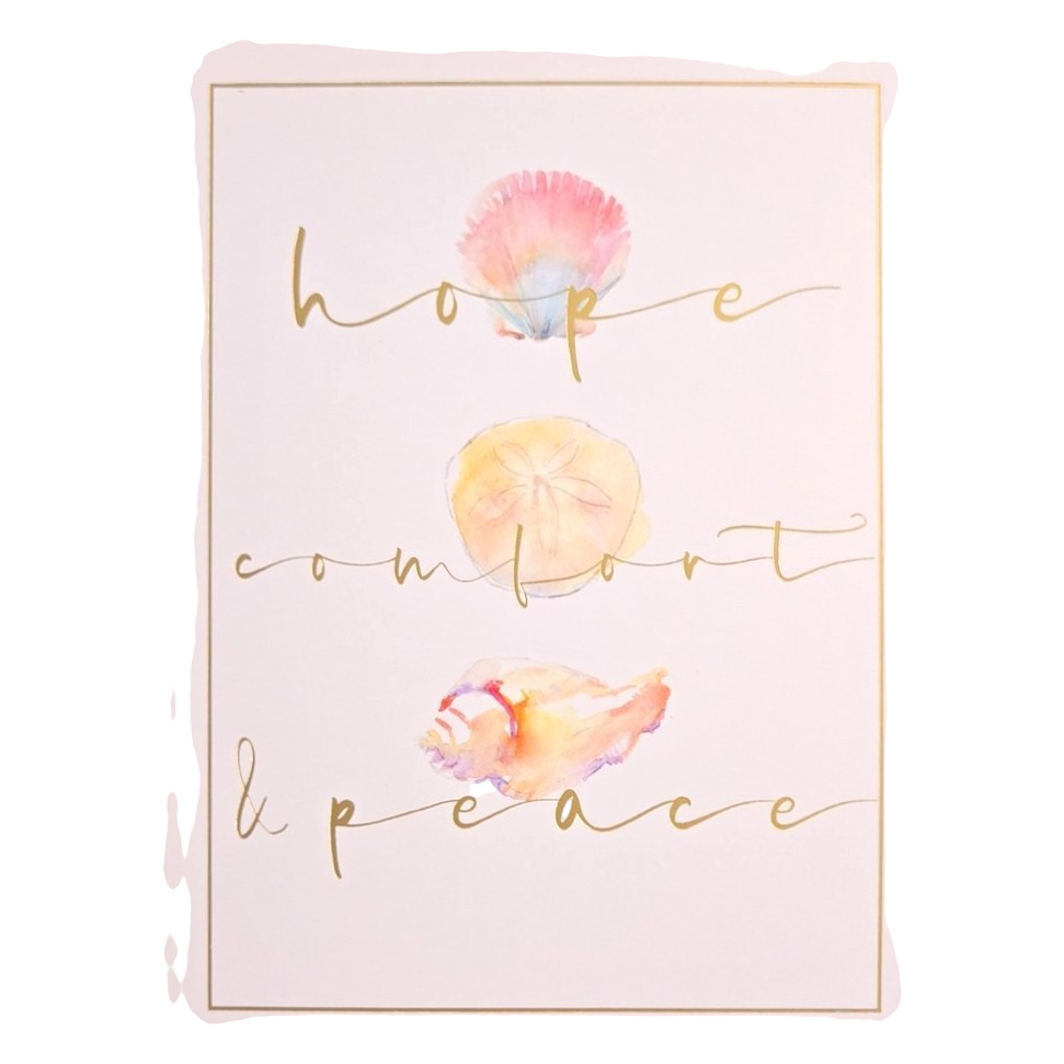 Hope Comfort and Peace Seashell Greeting Card